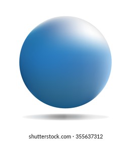 3D blue iron ball, vector illustration