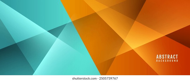 3D blue orange abstract background overlap layer on bright space with cutout shape effect decoration. Modern graphic design element polygon style concept for web banner, flyer, card, or brochure cover