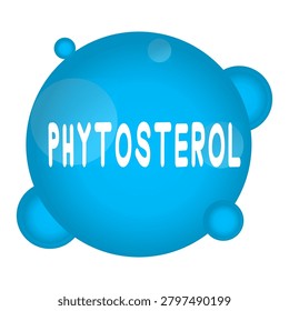 3D Blue Phytosterol Molecule Model with Glossy Finish and Scientific Label