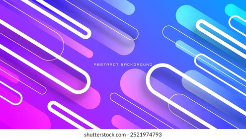 3D azul rosa abstrato fundo sobrepor camada no espaço brilhante com linhas arredondadas efeito decoração. Conceito de estilo de recorte de elemento de design gráfico moderno para banner web, folheto, cartão ou capa de brochura