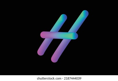 3d blue and pink bubble plastic on black background letter H