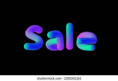 3d blue and pink bubble plastic on black background letter sale