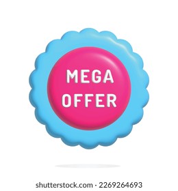 Mega de etiquetas 3D azul y rosa ofrecen vector