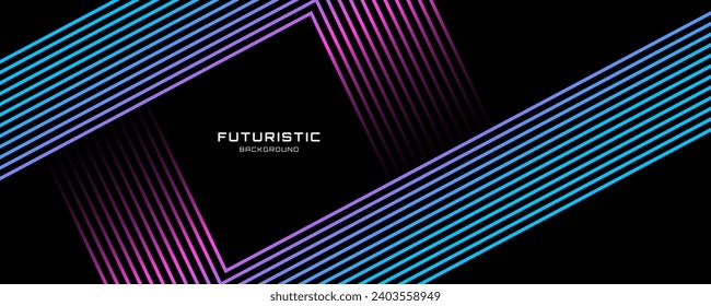 3D blue pink techno abstract background overlap layer on dark space with glowing lines shape decoration. Modern graphic design element future style concept for web banner flyer, card cover or brochure