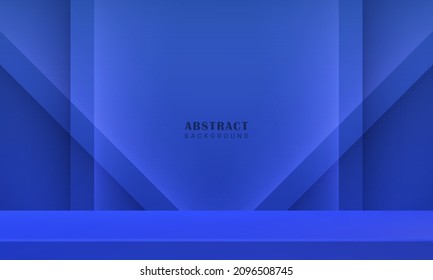 concepto de vector de fondo de podio azul 3D, adecuado para el diseño de fondo empresarial, plantilla, banner, afiche, presentación, etc.