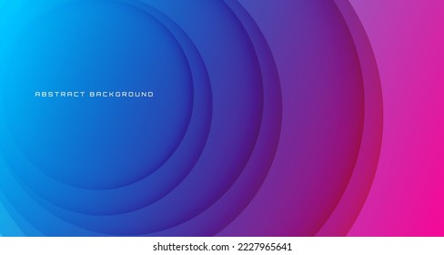 3D blue purple geometric abstract background overlap layer on bright space with circles decoration. Graphic design element curve style concept for banner, flyer, card, brochure cover, or landing page