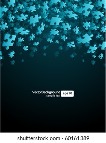 3d blue puzzle piece vector background
