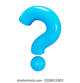 3d blue question mark. Faq problem solution symbol. Vector illustration on isolated background.