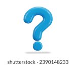 3d blue question mark icon vector illustration