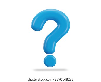 3d blue question mark icon vector illustration