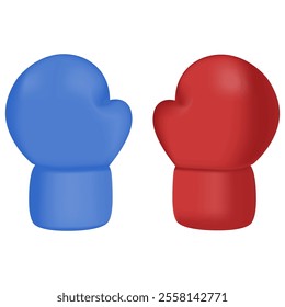 3D blue and red boxing gloves