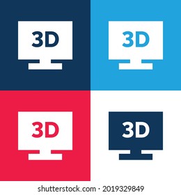 Minimaler Symbolsatz für 3D-Blau und Rot