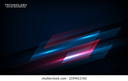 3D blue red techno abstract background overlap layer on dark space with motion blur tech style effect. Graphic design element speed concept for banner, flyer, card, brochure cover, or landing page