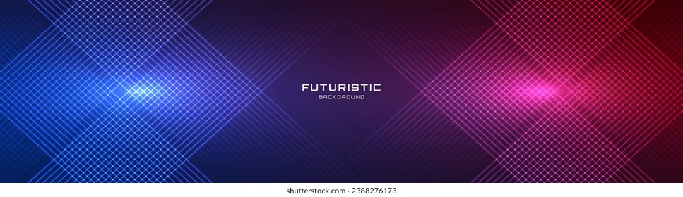 3D blue red techno abstract background overlap layer on dark space with glowing lines shape decoration. Modern graphic design element future style concept for web banner, flyer, card or brochure cover