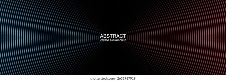 Capa abstracta de traslape del fondo del techno rojo azul 3D en el espacio oscuro con la decoración de la forma de las rayas del círculo. Concepto moderno del estilo del futuro del elemento de Diseño gráfico para el Anuncio, el volante, la tarjeta, o la cubierta del folleto