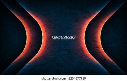 3D blue rough grunge techno abstract background overlap layer on dark space with hot burn iron effect decoration. Modern graphic design element cut out style for banner, flyer, card, or brochure cover