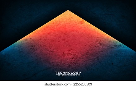 3D blue rough grunge techno abstract background overlap layer on dark space with hot burn iron effect decoration. Modern graphic design element cut out style for banner, flyer, card, or brochure cover