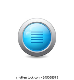 3d blue round web button with list icon