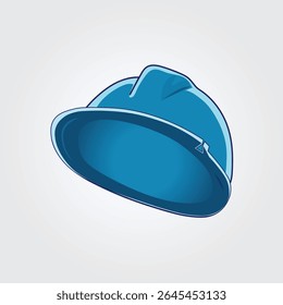 3D blue safety helmet with clean contours, perfect for construction branding, worksite visuals, and industrial safety campaigns.