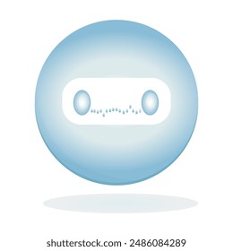 3D blue smiley isolated on white. The face is simple. Communication, Internet, social networks, application button. Vector illustration.