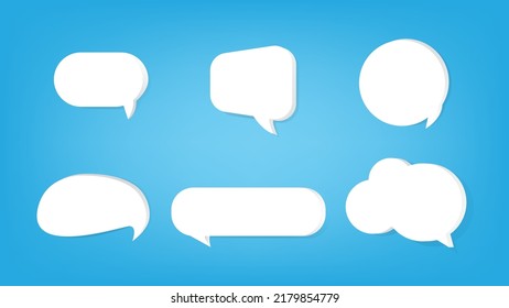 3d Blue Speech Balloon Chat icon collections. vector balloon conversations