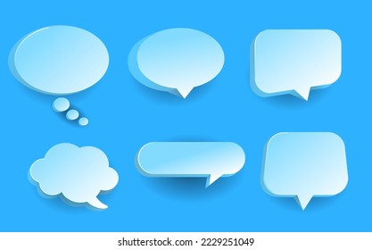 3d blue speech bubble chat icon collection set poster and sticker concept Banner