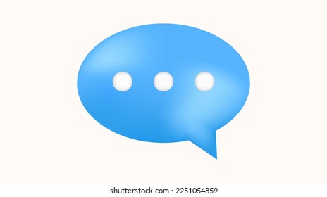 3d blue speech bubble chat icon poster and sticker concept Banner
