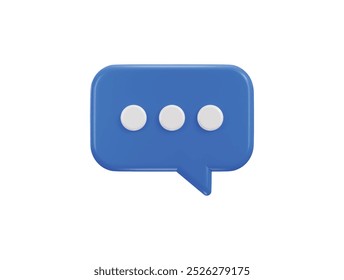 3d blue speech bubble icon for message or comment icon vector illustration