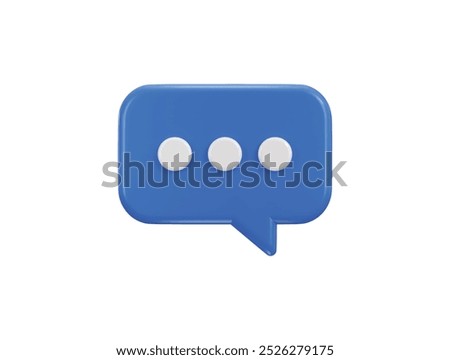 3d blue speech bubble icon for message or comment icon vector illustration