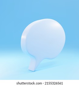 Burbuja del discurso azul 3d aislada de fondo azul. Ilustración vectorial.