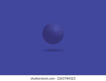 3d blue sphere with shadow abstract background
