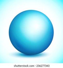 3D blue sphere. Vector illustration