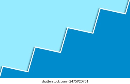 3d blue stairs vector illustration. blue stairs leading to top step success or minimal career level. modern concept. Growth Bar blue stairs. step to growth success vector illustration. presentations  