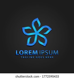 3D Blue Star Abstract Modern Logos Design Vector Illustration