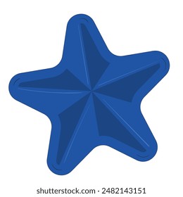 Icono de estrella azul 3D Ilustración vectorial