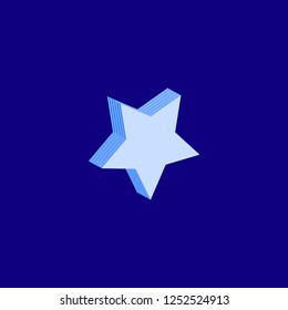 3d blue star on a dark blue background