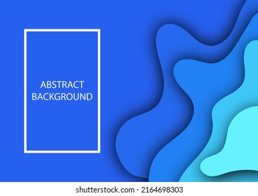 3d blue stratosphere color tone abstract background, papercut shape style.Design layout for business presentations, cards, brochures, banners. 