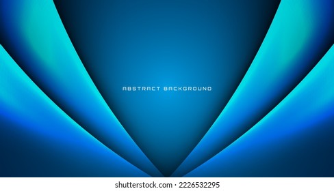 3D blue techno abstract background overlap layer on dark space with light curves decoration. Graphic design element cutout style concept for banner, flyer, card, brochure cover, or landing page
