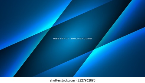3D blue techno abstract background overlap layer on dark space with light lines decoration. Graphic design element cutout style concept for banner, flyer, card, brochure cover, or landing page