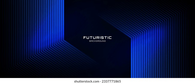 3D blue techno abstract background overlap layer on dark space with glowing lines shape decoration. Modern graphic design element future style concept for banner, flyer, card, or brochure cover