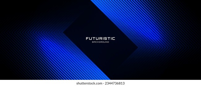 3D blue techno abstract background overlap layer on dark space with glowing lines shape decoration. Modern graphic design element future style concept for banner, flyer, card, or brochure cover