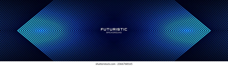 capa de fondo abstracto tecno azul 3D superpuesta en el espacio oscuro con la decoración de formas de líneas brillantes. Diseño gráfico moderno concepto de estilo futuro para banner, volante, tarjeta o portada