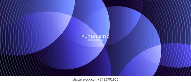 3D blue techno abstract background overlap layer on dark space with glowing circles effect decoration. Modern graphic design element lines style concept for web banner, flyer, card, or brochure cover