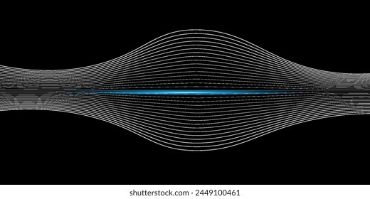 Fondo abstracto tecno azul 3D superpone la capa en el espacio oscuro con la decoración brillante de la forma de los puntos.