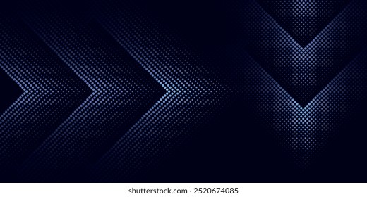 Capa de traslape de fondo abstracto techno azul 3D en el espacio oscuro con decoración en forma de puntos brillantes. Gráfico moderno