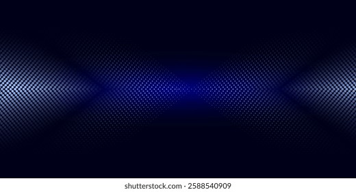 3D blue techno abstract background overlap layer on dark space with glowing dots shape decoration.