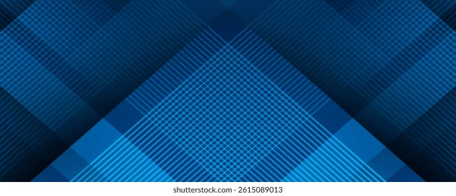 3D blue techno abstract background overlap layer on dark space with polygon lines effect decoration. Modern graphic design element stripes style concept for web banner, flyer, card, or brochure cover