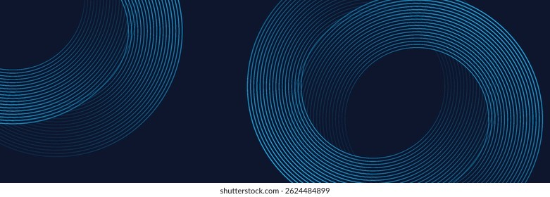 3D blau Techno abstrakten Hintergrund Überlappungsschicht auf dunklem Raum mit Kreis Streifen Form Dekoration