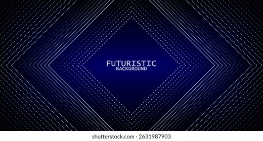 3D blue techno abstract background overlap layer on dark space with glowing dots shape decoration. Modern graphic design element dotted line style concept for banners, flyer, card, or brochure cover