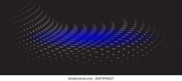 3D blue techno abstract background overlap layer on dark space with glowing dots shape decoration
